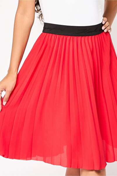 Karl Lagerfeld Women Pleated Mini Skirt, Red