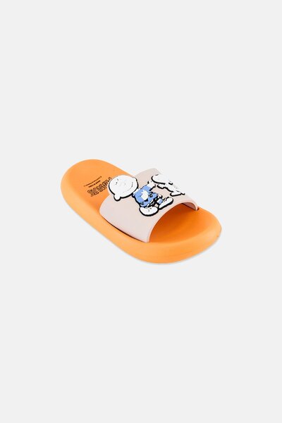 PEANUTS Toddlers Boy Slides, Orange