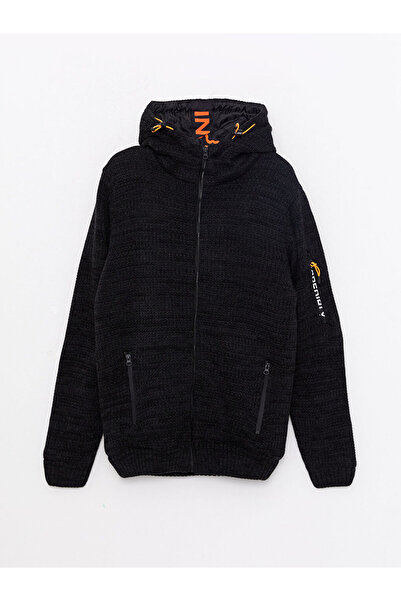 LC Waikiki Slim Fit Hooded Men's Knitwear Coat