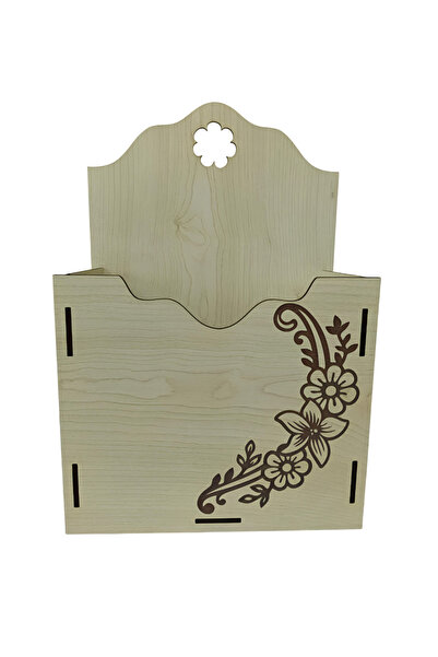 Şirin Lazer Çiçek Dekorlu Büyük Boy Posta Kutusu Çiçek Kutusu Duvar Dekorasyonu