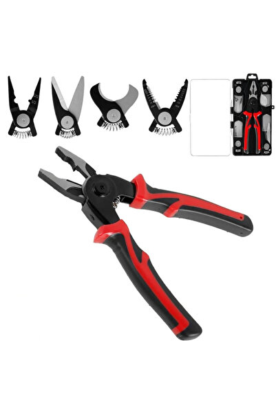 Denx Multi-Purpose 5x1 Pliers with Interchangeable Heads for Maintenance DX3307