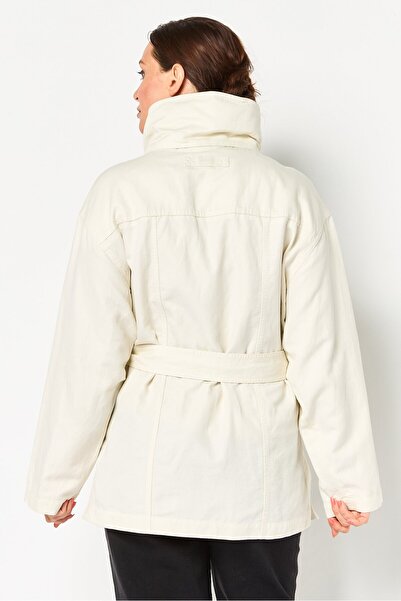 Gant Women Brand Logo Belted Jacket Shirt, Beige