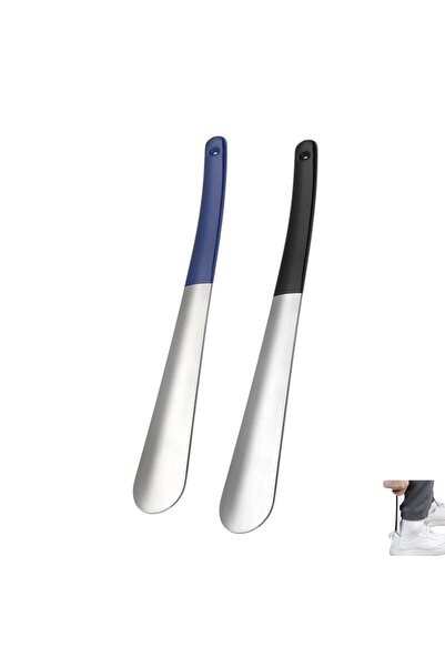 OEM Incaltator lung de 32 cm din otel - 2 pcs, maner silicon albastru/negru