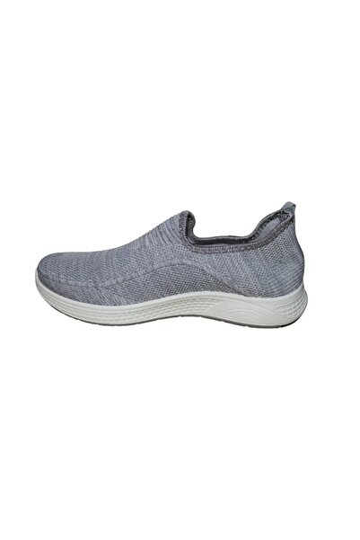 WDA Unisex Slip-On Knit Walking Shoes – Lightweight Breathable Comfort Sneakers (Grey)