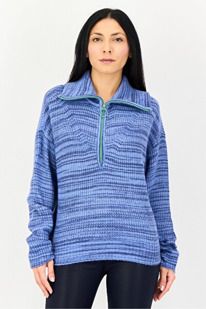 aerie Women Turtle Neck Knitted Sweater, Multicolor