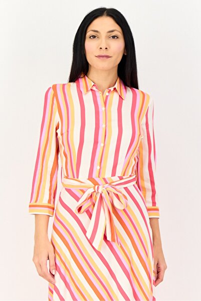 ORSAY Women Stripe Belted Midi Dress, Multicolor