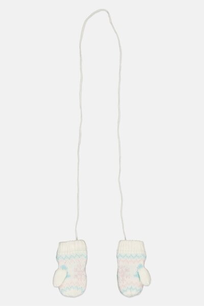 Cool Club Toddlers Girl 1 Pair Knitted Mittens, Multicolor