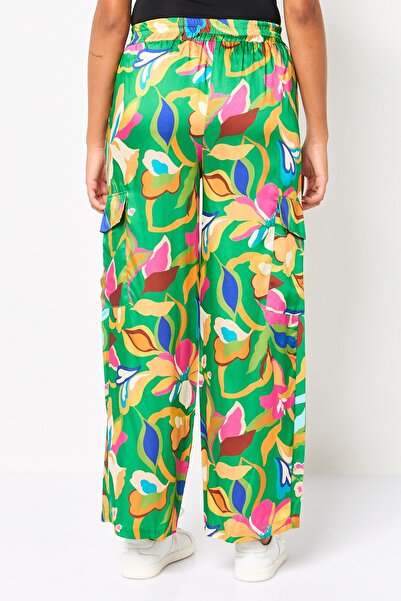 PROMOD Women Regular Fit Allover Pattern Plazzo Pants, Multicolor