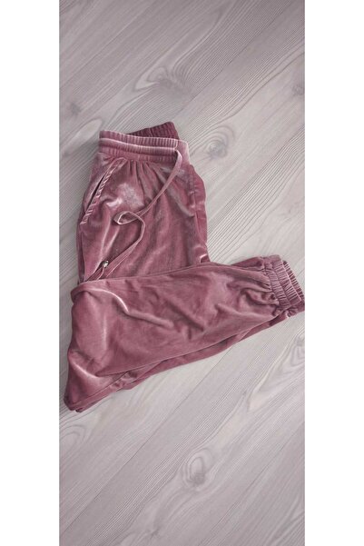 Velvet بنطال رياضي نسائي شتوي مخملي فرنسي بجيوب