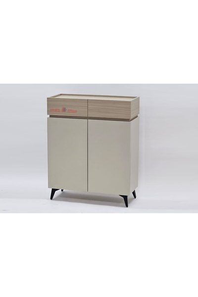 Icon Gray and Beige Wooden Shoe Cabinet