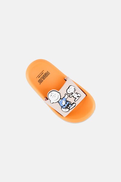 PEANUTS Toddlers Boy Slides, Orange