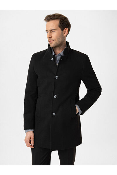 LC Waikiki Slim Fit Stand Collar Men's Cashew Coat