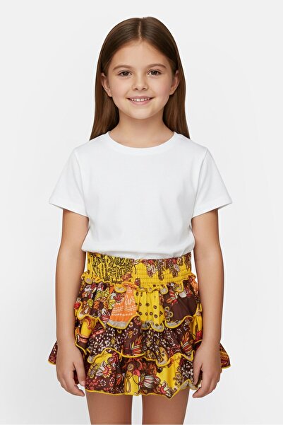 For The Black Kids Girl Paisley Casual Mini Skirts, Multicolor