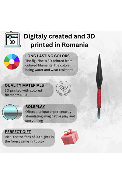 Lulu's Prints Weapon figurine - Kunai knife, inspired by 99 nights in the forest, plastic, 3D printed