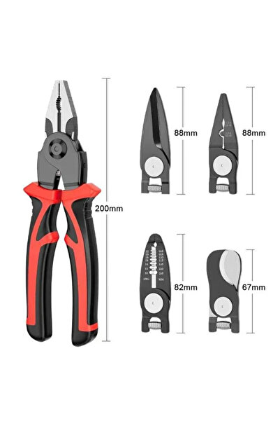 Denx DX3307 Multi-Purpose 5x1 Pliers with Interchangeable Heads for Maintenance
