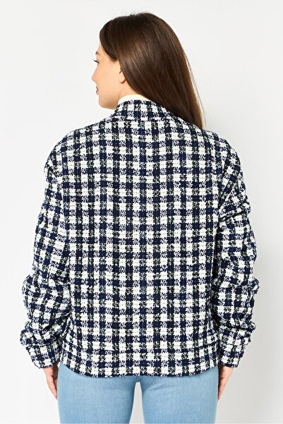 Karl Lagerfeld Women Checkered Jacket Shirt, Multicolor