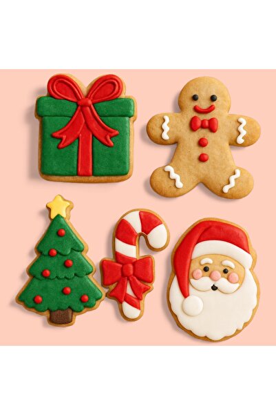 Dekor Yılbaşı Konseptli Kurabiye Kalıbı Seti (5’li)
