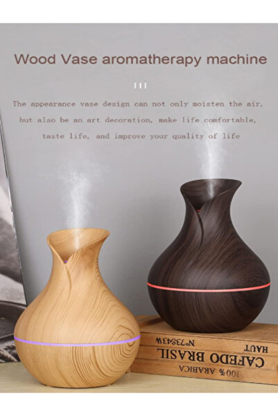 OEM Vase-type aromatherapy humidifier, 200 ml, USB, ultrasonic, 7 LED colors, light wood