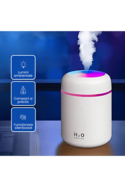 OferteTop Portable Humidifier for Home and Car with LED Light and Aroma Diffuser