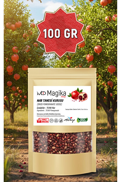 Magika Design 100 GR Doğal Kurutma Nar Tanesi, Yerli Taze Hasat Üretim, Koruy...