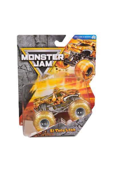 Monster Jam collide a scope masinuta metalica el toro loco scara 1 la 64