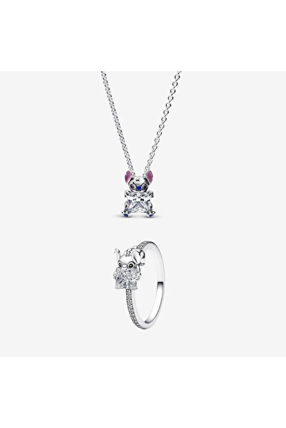 NOVVO Jewelry Set Stitch Necklace and Ring 925 Silver