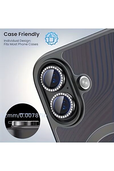 YZGOLDEN واقي عدسة الكاميرا باللون الأسود متوافق مع هاتف Iphone 17