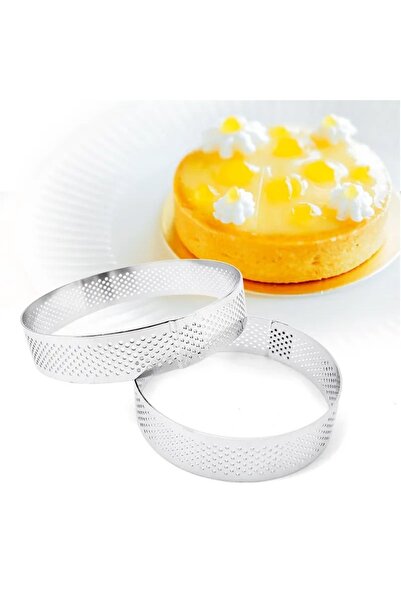 Dharst Set 6 rame microperforate inox pentru tarte - Rotunde