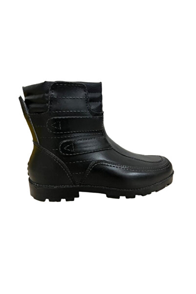 Emek Μαύρες μπότες βροχής-χιονιού με φερμουάρ και επένδυση από γούνα