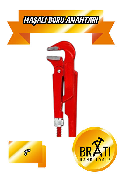 BRATİ HAND TOOLS 1'' Pipe Wrench with Handle 1 Inch Pipe Wrench with Handle