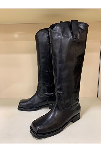 evva shoes Hakiki Deri Çok Kaliteli Düz Çizme