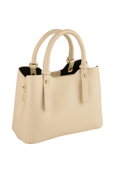 BLANCHE geantă, 100% piele, Italia, 8246, Fildeș