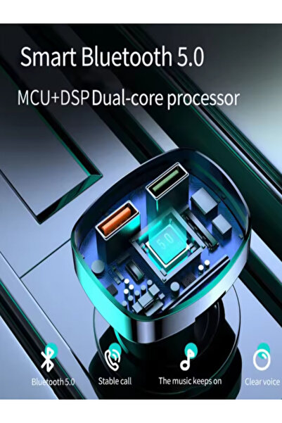 OEM Kit modulator FM Auto Bluetooth 5.0, încărcător 20W, 2 USB, afișaj LCD + suport număr parcare –Negru