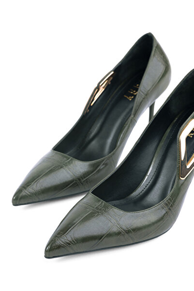 MARY Georgina Yan Metal Geometric Accessory Detail, Pointed Toe and Thin Heel Shoes