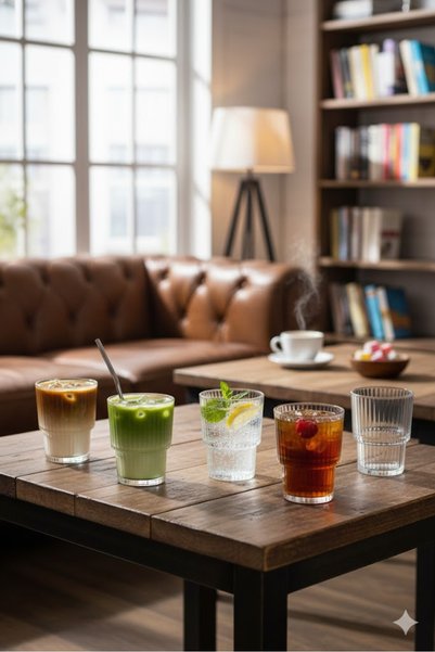 zaTen Pazar Elegant Retro Patterned Set of 6 Multi-Purpose Pinterest Glass Cups
