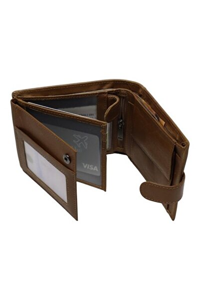 Vera Pelle Men's Genuine Leather Wallet, RFID, 9 Compartments, Gift Box - Q3181 (Brown)