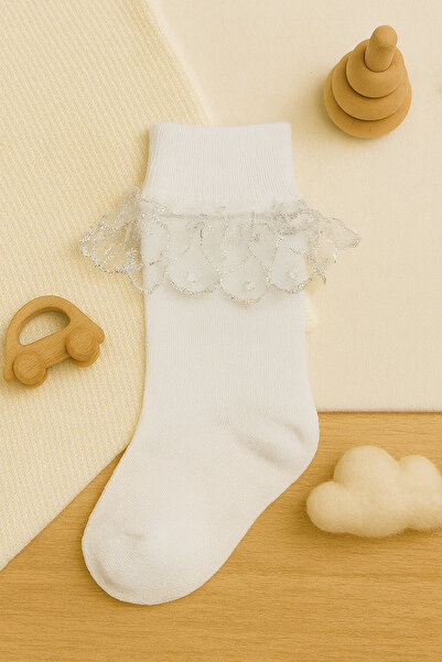 ESİLA KİDS Children's Socks Stylish Socks with Lace Detail