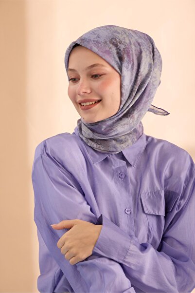 Silk Home Organic Cotton Scarf Hand-Sewn Edges Daisy Garden Pattern