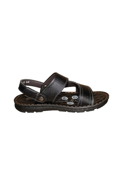 WDA Men’s Black Comfort Sandal with Textured Footbed