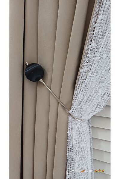 venedik home New Metal Ghost Hook Mounted on Cornice Silver & Black 1 Piece (Easy Installation Without Drilling)