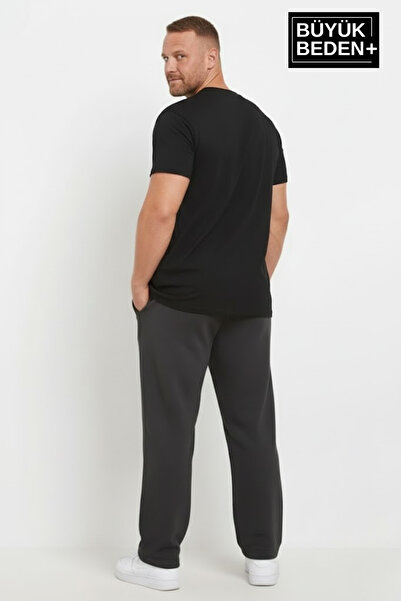 Superlife Men's Plus Size Relaxed Fit Leg Opening Ar Printed Elastic Waist Sweatpants Spr26Ea952-1