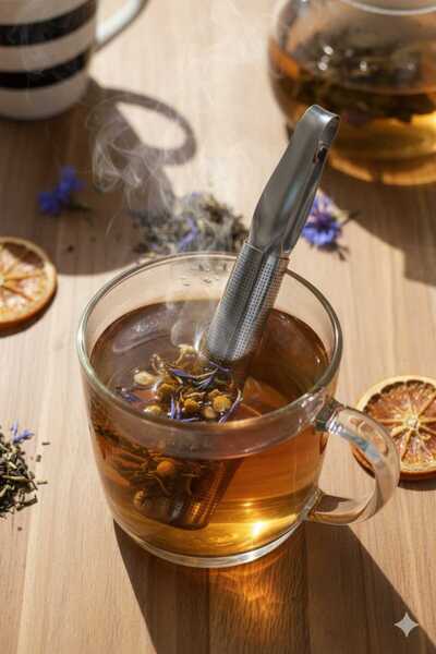 NaviRa Home مصفاة شاي من الفولاذ المقاوم للصدأ |   فلتر تحضير شاي الأعشاب الفردي