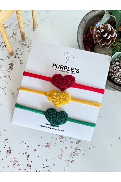 PURPLE'S BİR TUTAM MUTLULUK مجموعة من 3 عصابات شعر للأطفال حديثي الولادة بتصم...