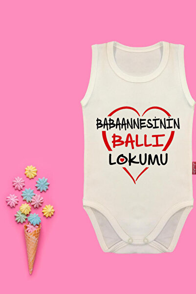 Babix Unisex Baby Cream Bodysuit with Grandma's Love Angel Written on It, Snap Fastener Bodysuit