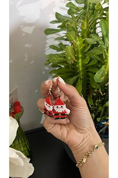 Pembe Ağaç Tasarım Atölyesi Noel Baba Küpe-küpe-yeniyıl