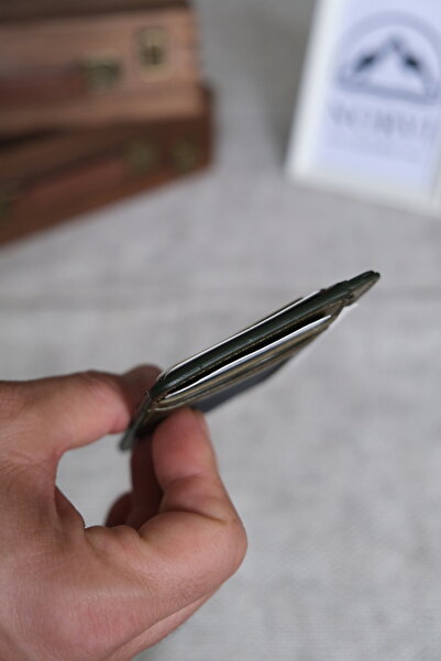 Norvi Leather Genuine Leather Card Holder with Id Compartment Khaki 1140