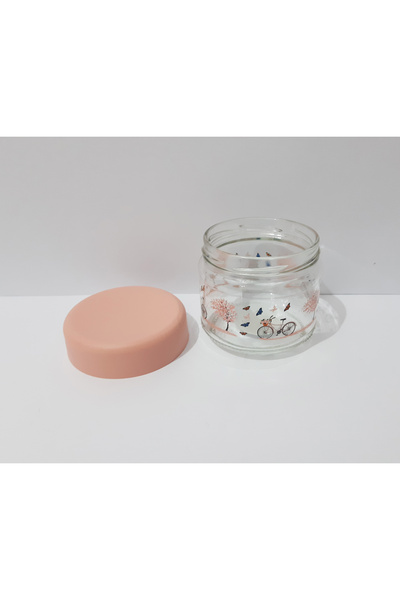 renkli çiçekler 400 ml Patterned Mini Glass Jar