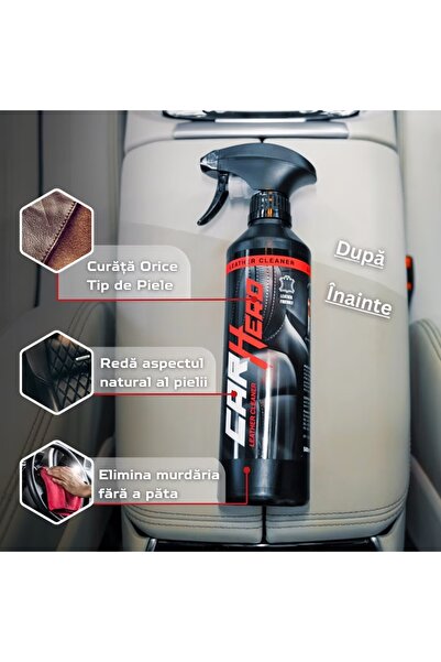 Car Hero Leather Cleaning and Maintenance Solution, Leather Cleaner, Car Hero, Restores Appearance, Auto Detailing