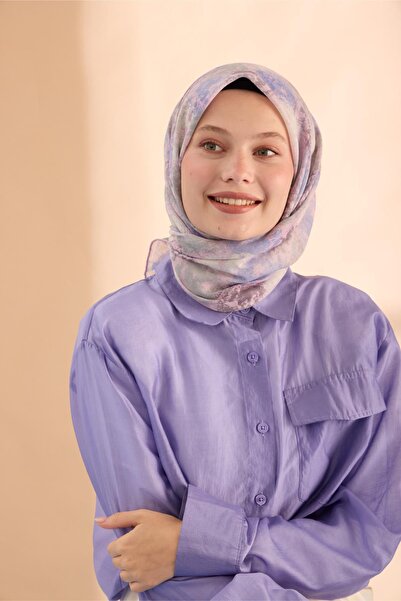 Silk Home Φουλάρι από οργανικό βαμβάκι με ραμμένες χειροποίητες άκρες με σχέδιο κήπου με χαμομήλια