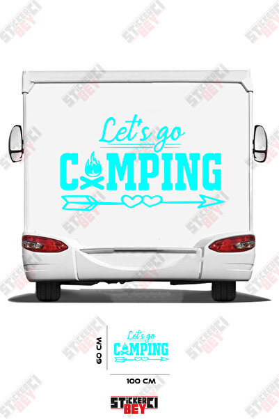 STİCKERCI BEY ملصق كرفان مكتوب عليه 'دعونا نذهب للتخييم'